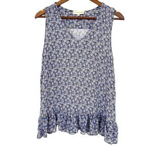 Cynthia Rowley sleeveless top with v-neckline  and ruffled hem